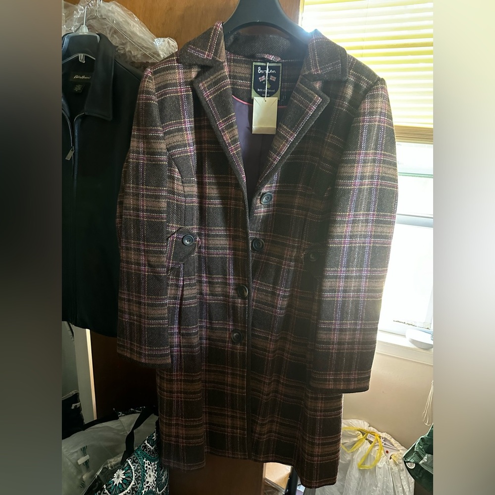 Plaid Double-Breasted Coat